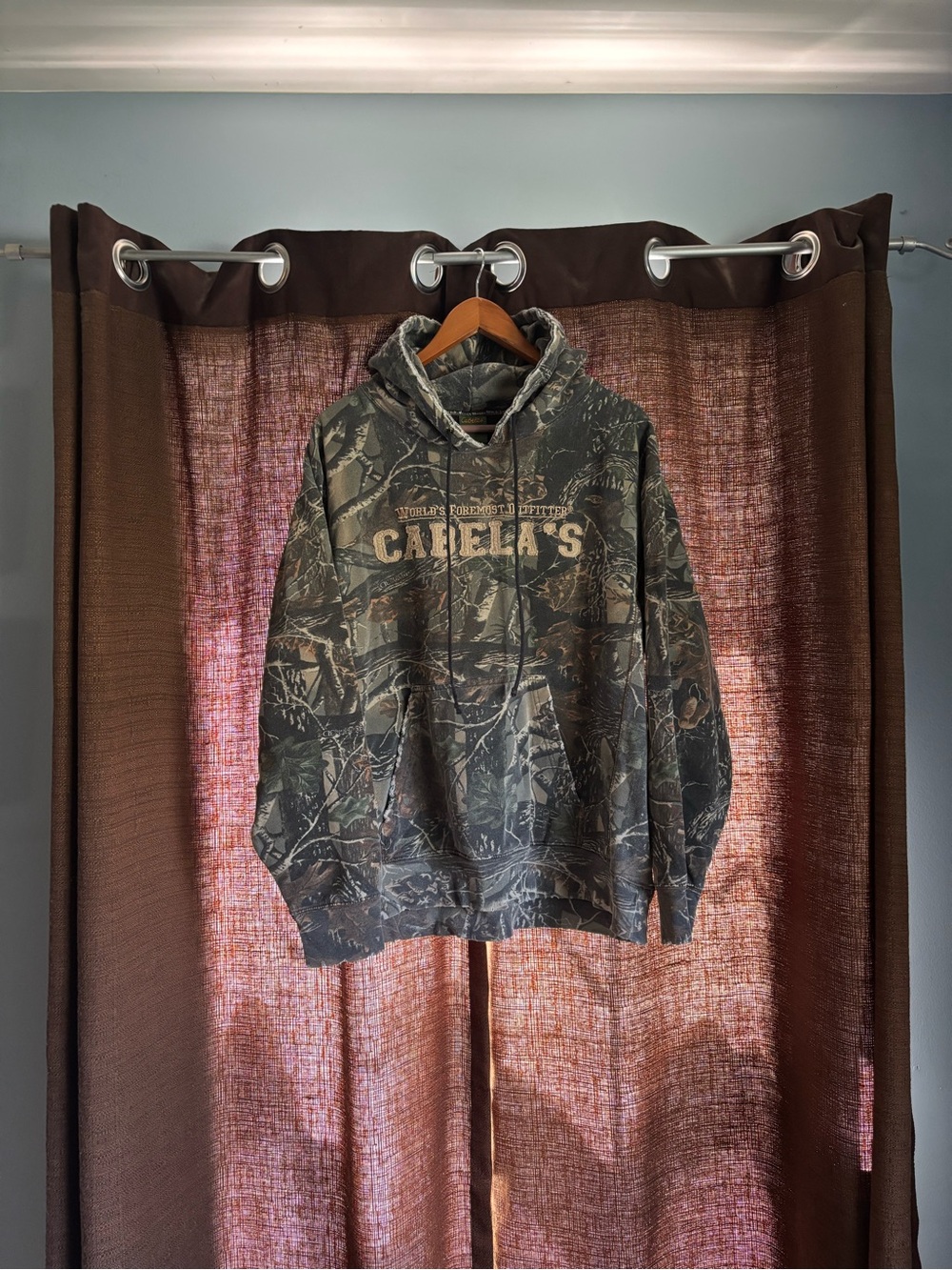 Cabela's Men's Green Camo Crewneck Hoodie